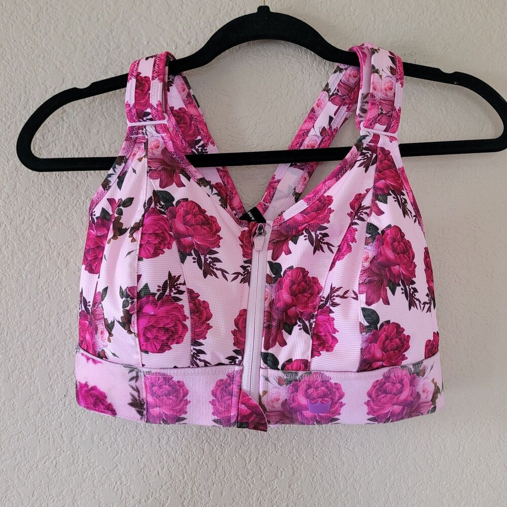 Shefit Ultimate High Impact Floral Pink Sports Bra Size 1Luxe Adjustable NWOT
